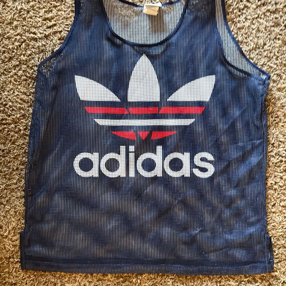adidas Navy Blue Mesh Tank Top